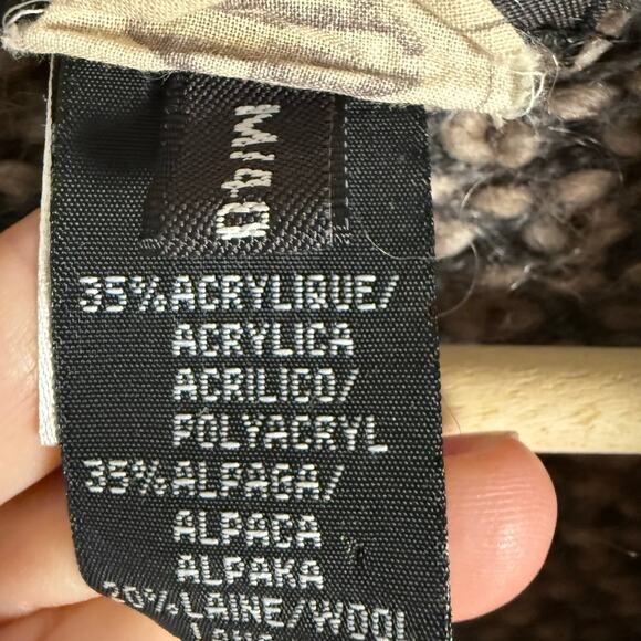 Antik Batik Chunky Knit Gray Tan Alpaca Wool Long Cardigan Sweater Size Medium - Picture 12 of 12